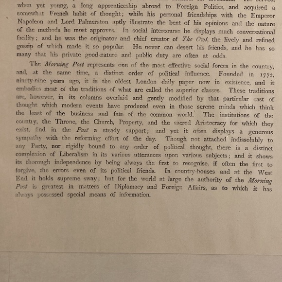 1871 Vanity Fair Spy Men Of The Day, No. 26 “The Morning Post” Lithograph - Picture 6 of 7